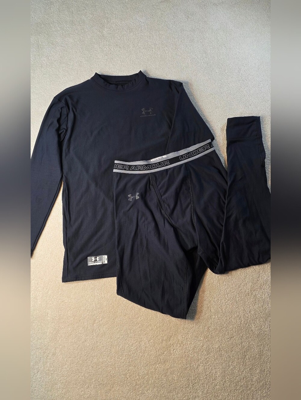 Under Armour Tactical Cold Gear Compression Set Mock Neck Top & Bottoms Mens XL